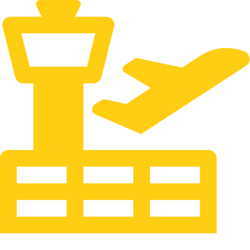 pinhead airport terminal with plane takeoff